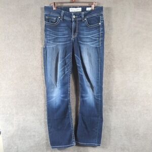 BKE Dakota Straight Leg Jeans Womens 29L Embroidered Pockets Distressed